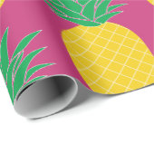 Rosa Ananas tropisch Geschenkpapier (Rolleneckpunkt)