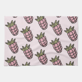 Rosa Ananas Tropische Früchte Botanischer Sommer Geschirrtuch