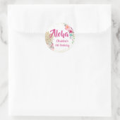 Rosa Ananas Tropisches Gastgeschenk Runder Aufkleber (Tasche)