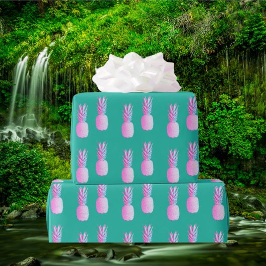 Rosa Ananas Tropisches Geschenkpapier