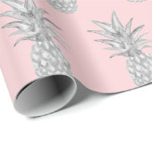 Rosa Ananas tropisches Muster Geschenkpapier (Rolleneckpunkt)