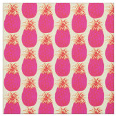 Rosa Ananas Vintages Fruchtmuster auf Beige Stoff (Muster)