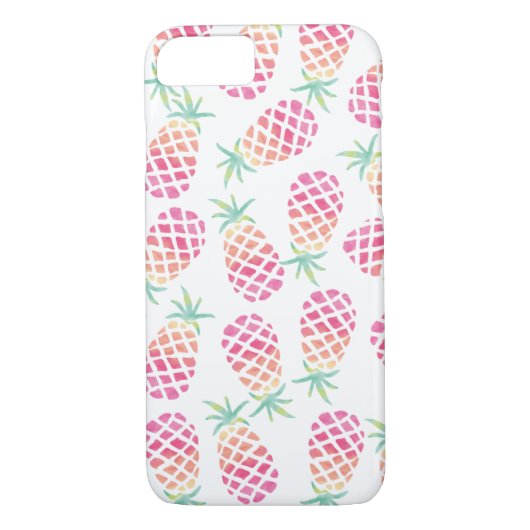 Rosa Ananas Wasserfarben Muster iPhone-Abdeckung Case-Mate iPhone Hülle (Rückseite)