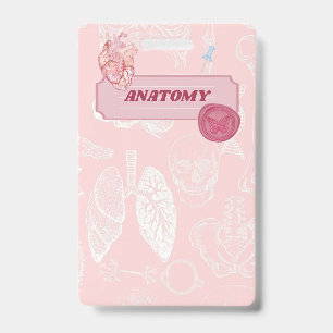 Rosa Anatomie Medizin Student Ästhetik Design Ausweis