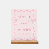 Rosa Anbinden des Knotens Brautparty Ratschläge un Acrylschild (Vorderseite)