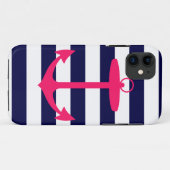 Rosa Anchor-Silhouette Case-Mate iPhone Hülle (Rückseite (Horizontal))