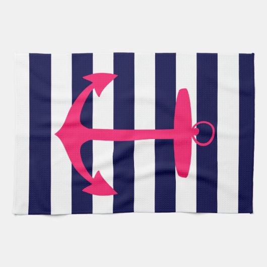 Rosa Anchor-Silhouette Geschirrtuch (Horizontal)