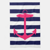 Rosa Anchor-Silhouette Geschirrtuch (Vertikal)