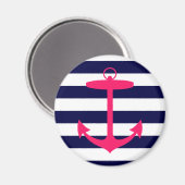 Rosa Anchor-Silhouette Magnet (Vorderseite/Rückseite)