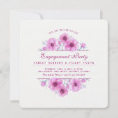 Rosa Anemon Verlobung Einladung (Vorderseite)