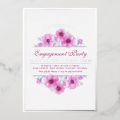 Rosa Anemon Verlobung Folieneinladung (Vorderseite)