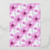 Rosa Anemon Verlobung Folieneinladung (Rückseite)