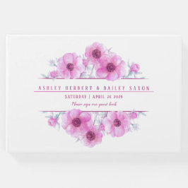 Rosa Anemone Aquarell Hochzeitsbuch Gästebuch