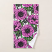 Rosa Anemone Badhandtuch Set (Handtuch)