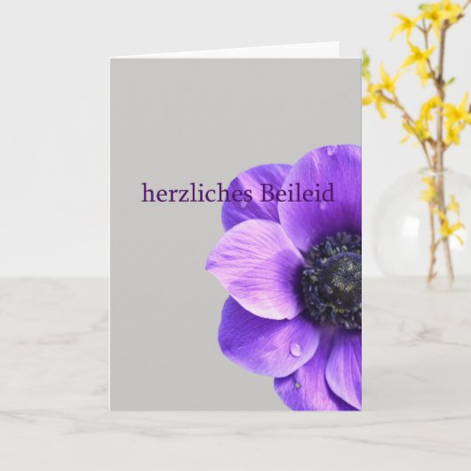 Rosa Anemone Beileid Karte (Gelbe Blume)