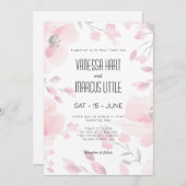 Rosa Anemone Bloral Wedding Einladung (Vorne/Hinten)