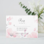 Rosa Anemone Bloral Wedding RSVP Card Karte (Stehend Vorderseite)