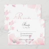 Rosa Anemone Bloral Wedding RSVP Card Karte (Vorne/Hinten)