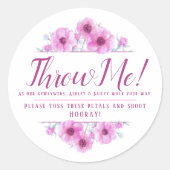 Rosa Anemone Blume Hochzeit werfen mir Blätter Runder Aufkleber (Vorderseite)