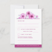 Rosa Anemone Blumen Hochzeitsantwort UAWG RSVP Karte (Rückseite)