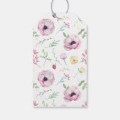 Rosa Anemone Brautparty Geschenkanhänger (Rückseite)