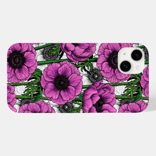 Rosa Anemone Case-Mate iPhone Hülle (Rückseite (Horizontal))