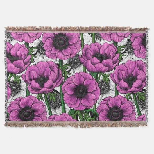 Rosa Anemone Decke (Vorderseite)