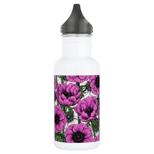 Rosa Anemone Edelstahlflasche (Links)