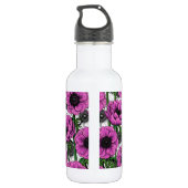 Rosa Anemone Edelstahlflasche (Rückseite)