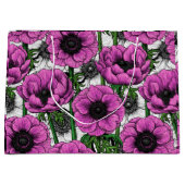 Rosa Anemone Große Geschenktüte (Vorderseite)