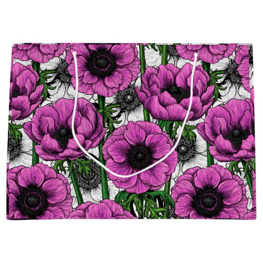 Rosa Anemone Große Geschenktüte (Vorderseite)