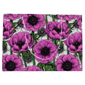 Rosa Anemone Große Geschenktüte (Rückseite)