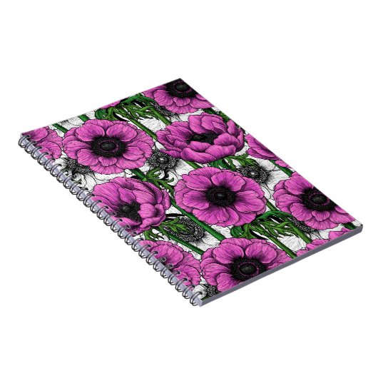 Rosa Anemone Notizblock (Rechte Seite)