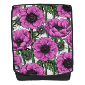 Rosa Anemone Rucksack (Vorderseite)