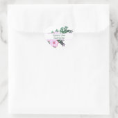 Rosa Anemone Rücksendeadresse Herz-Aufkleber (Tasche)