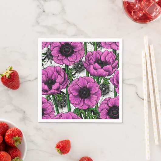 Rosa Anemone Serviette (Beispiel)