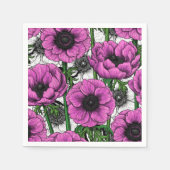 Rosa Anemone Serviette (Vorderseite)