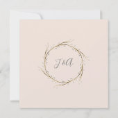 Rosa Anemone Twig Fern Eukalyptus Wreath Einladung (Rückseite)