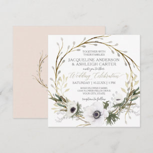 Rosa Anemone Twig Fern Eukalyptus Wreath Einladung