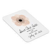 Rosa Anemone Wedding Save the Date Magnet (Rechte Seite)