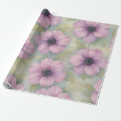 Rosa Anemonen-Blumenverpackungspapier Geschenkpapier (Ungerollt)