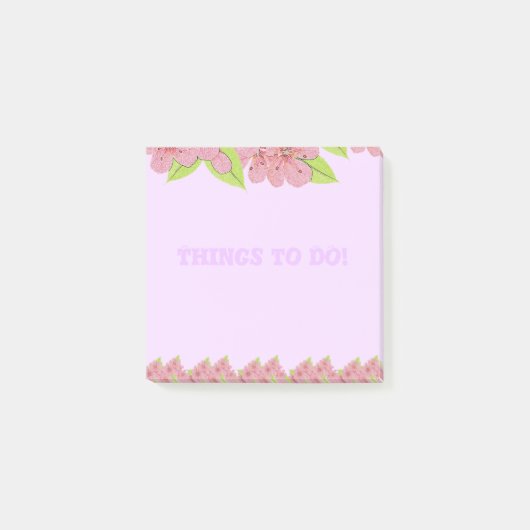 Rosa Anemonen Dinge, um Lila Post-It-Notes zu tun Post-it Klebezettel (Vorderseite)