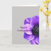 rosa Anemonenkarte Italienisches Beileid Karte (Gelbe Blume)