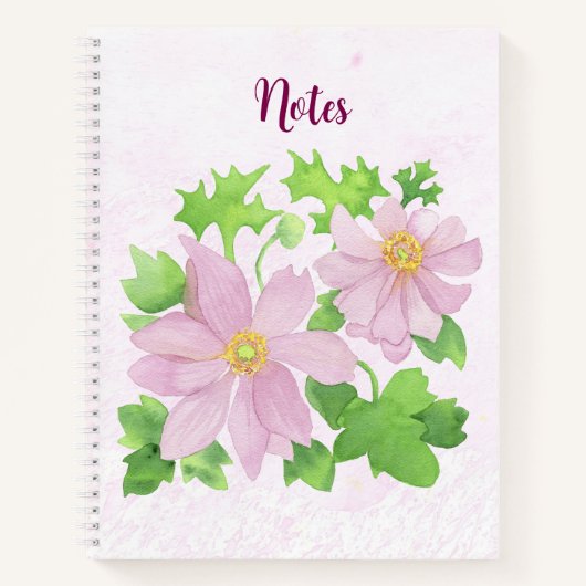 Rosa Anenom Notizblock (Vorderseite)