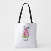 Rosa Anfangsbuchstabe Namensmonogramm Tasche (Vorderseite)