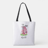 Rosa Anfangsbuchstabe Namensmonogramm Tasche (Rückseite)
