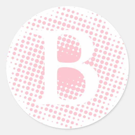 rosa Anfangsbuchstabe Runder Aufkleber (Vorderseite)
