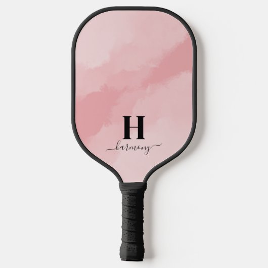 Rosa Anfangsmonogramm Pickleball Schläger (Rückseite)