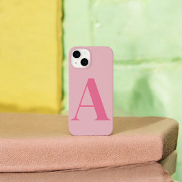 rosa Anfangsname Personalisiert Monogramm-Design Case-Mate iPhone 14 Hülle