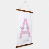 Rosa Anfangsname Personalisiert Wandteppich Mit Holzrahmen (Gewinkelt)